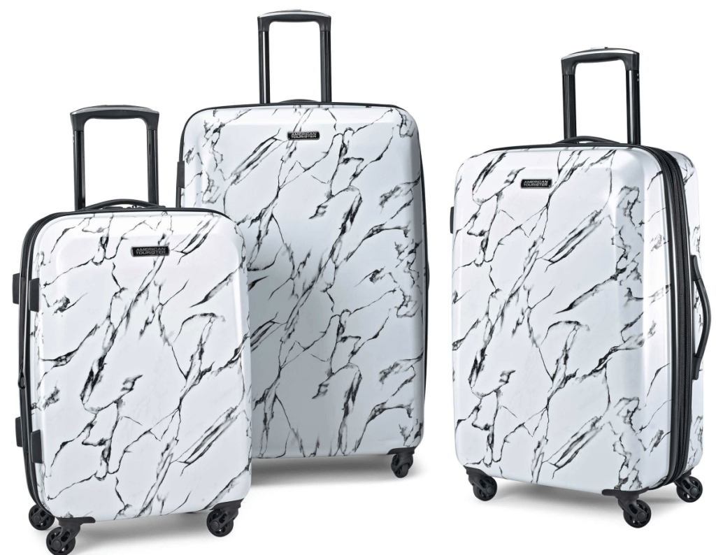 american tourister moonlight collection marble 3 spinner luggages