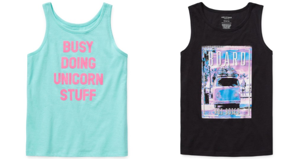 Arizona kids styles at JCPenney blue and black tank tops 