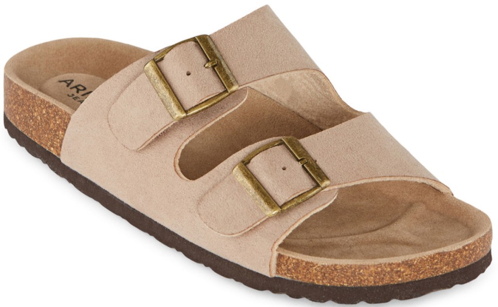 arizona flatbed sandals in tan