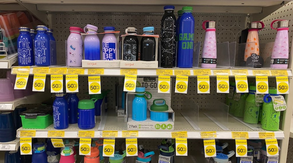 Cat & Jack Water Bottles on shelf at Target