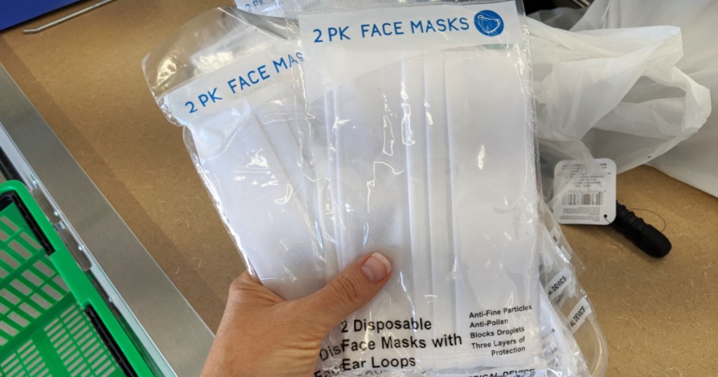 Dollar Tree 2-Pack Disposable Face Masks