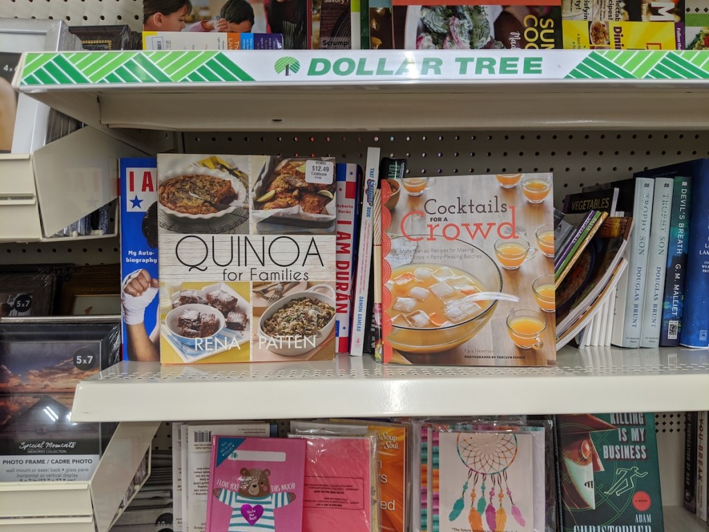 cookbook display at Dollar Tree