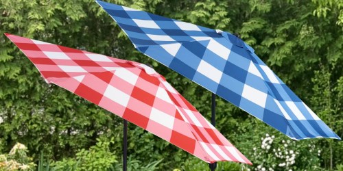 Mainstays Gingham Market Patio Umbrellas Only $41.99 Shipped on Walmart.com (Regularly $70)