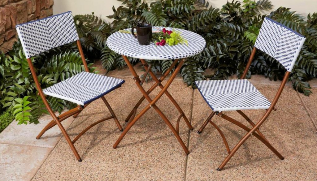 Hampton Bay French Cafe 3-Piece Wicker Folding Bistro Set