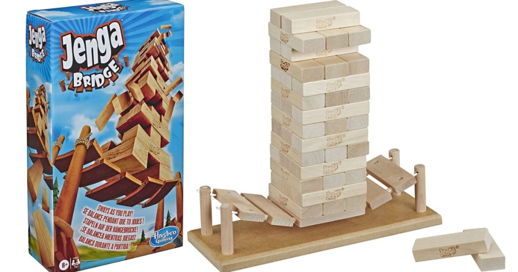 Jenga Bridge game and box