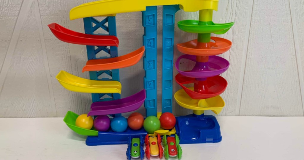 colorful kids racing balls play set on table