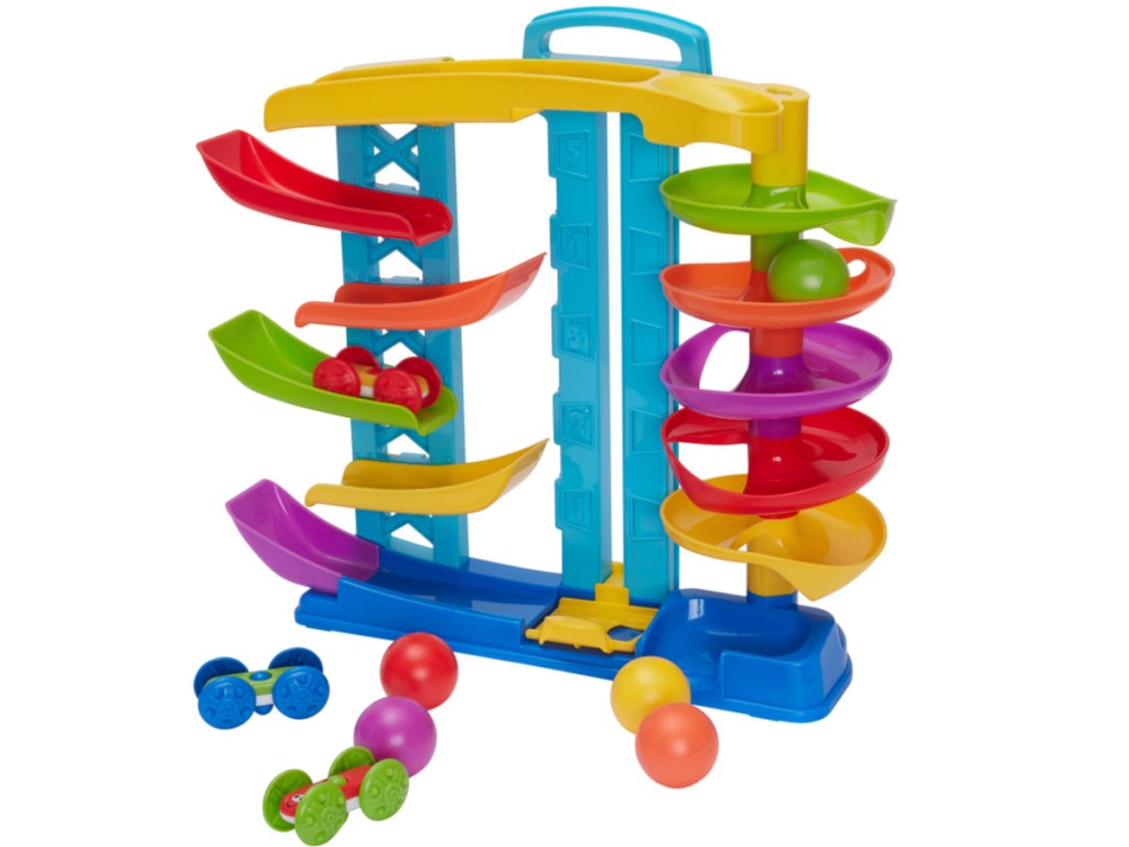 colorful kids racing balls play set