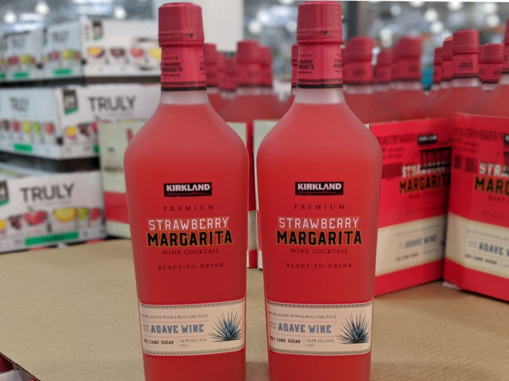two bottles of strawberry margaritas in store
