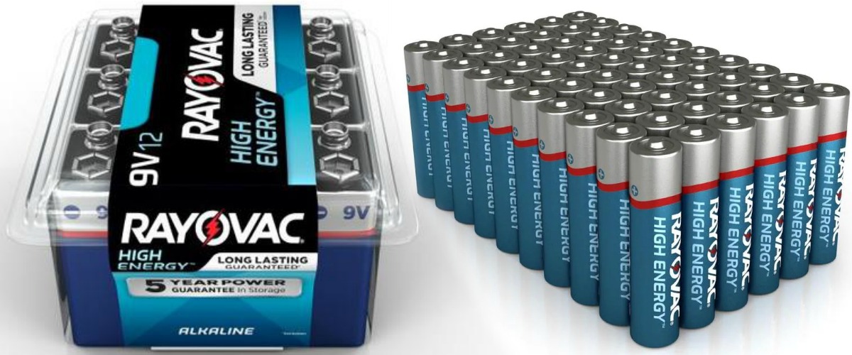 Two packs of batteries in different sizes
