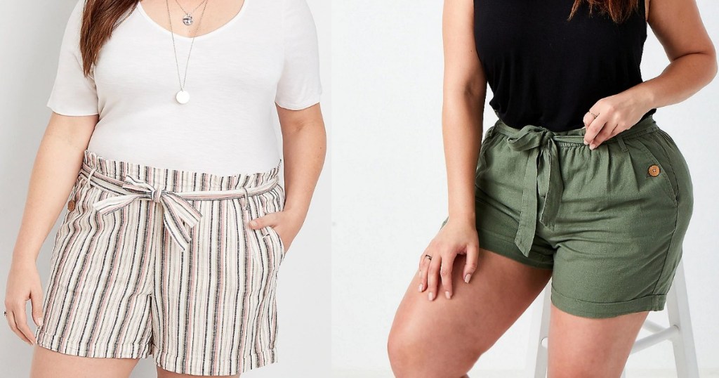 two women modeling shorts