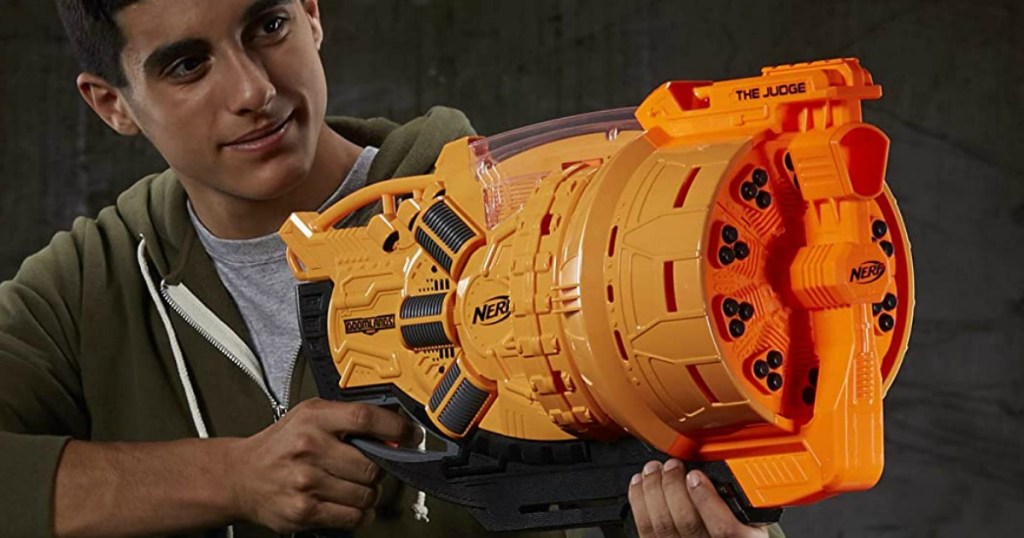boy holding a NERF blaster