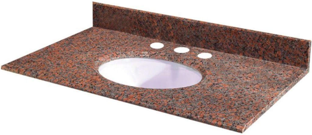 Pegasus 25-Inch Granite Vanity Top in Terra Cotta with White Bowl