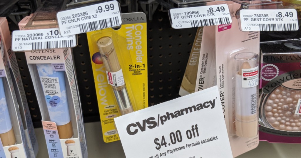 shelf with Physicians Formula Products at CVS