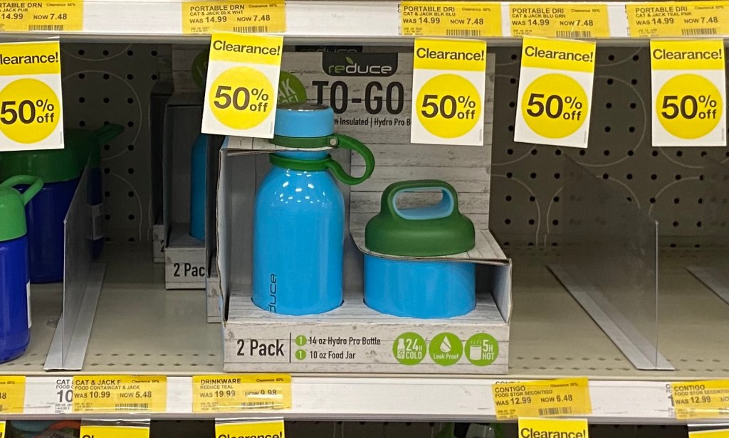 water bottle set on shelf at Target