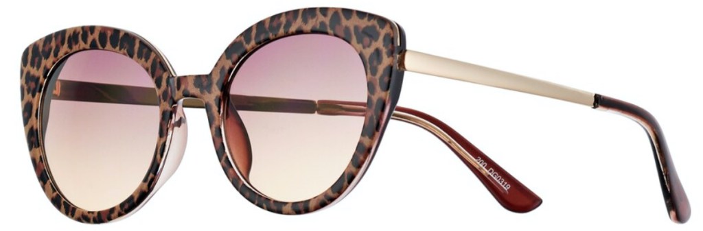 women's leopard print cat eye sunglasses