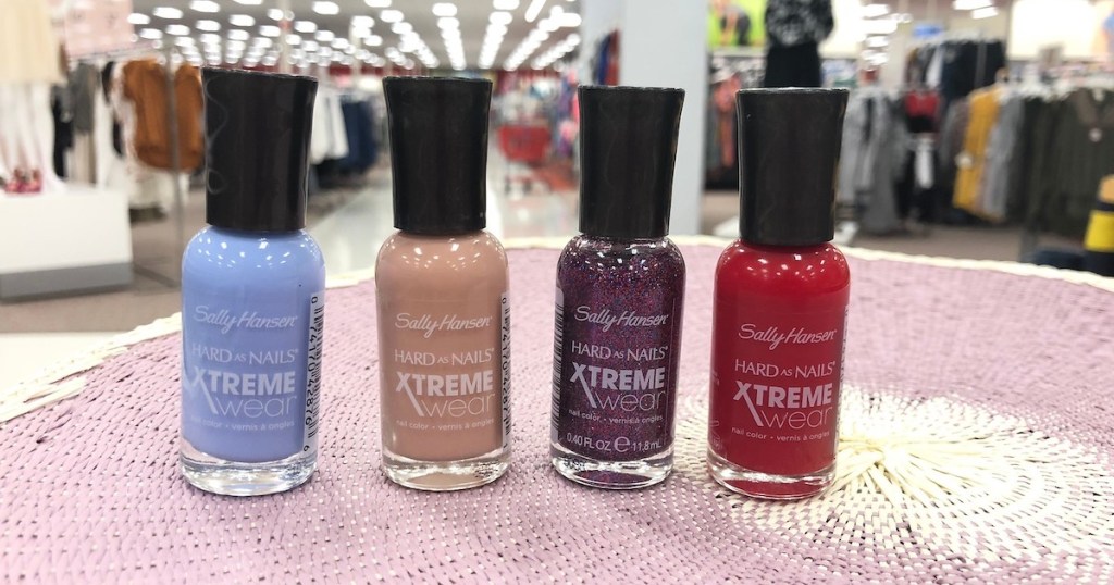 blue, nude, color, and red Sally Hansen Hard as Nail Xtremem Wear
