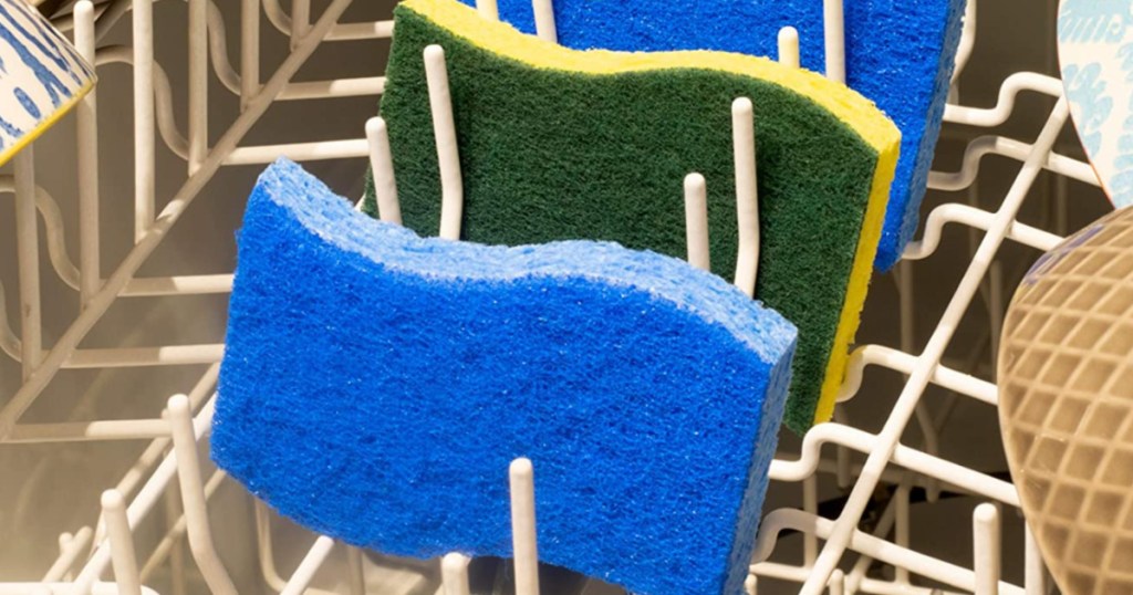 three sponges in dishwasher