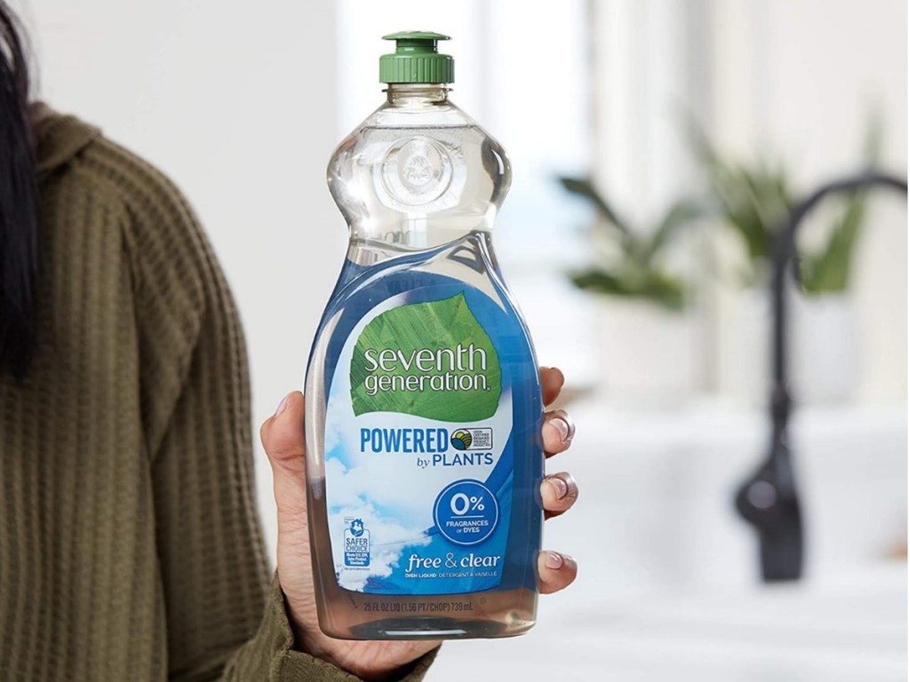 Woman holding Seventh Generation Soap