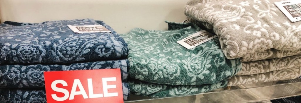 stacks of towels on display at Kohl's