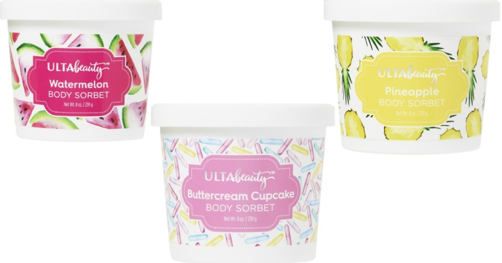 three ULTA Beauty body sorbets