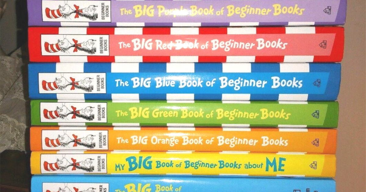 dr seuss the big green book of beginner books stacked