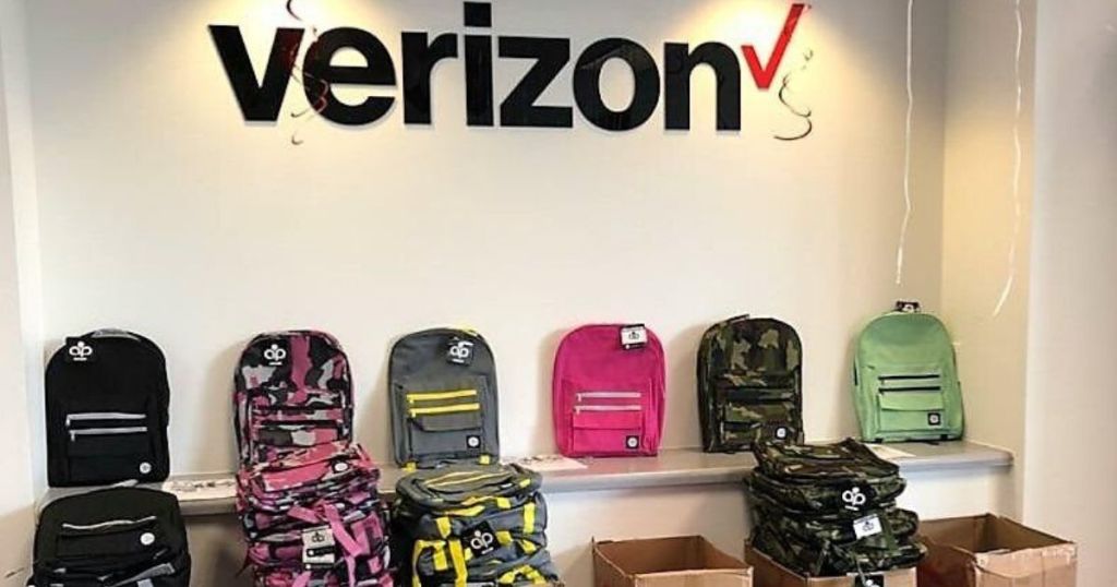 verizon store with backpacks