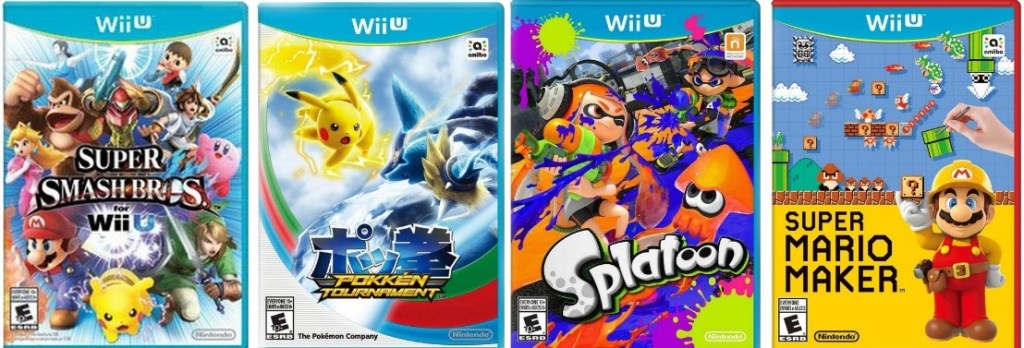 row of Wii U games
