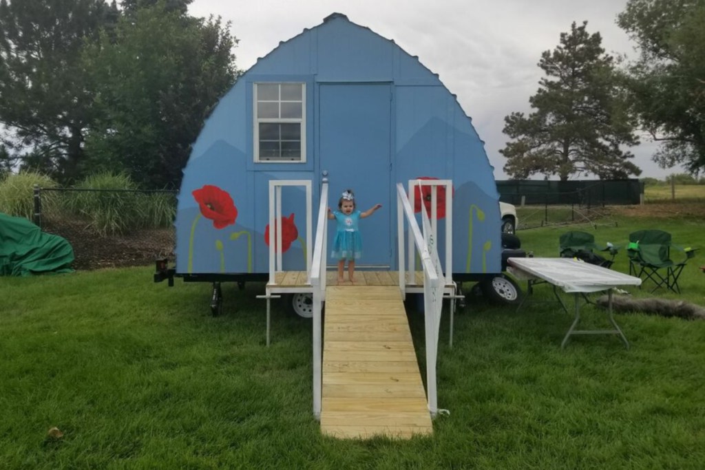 arched cabins painted