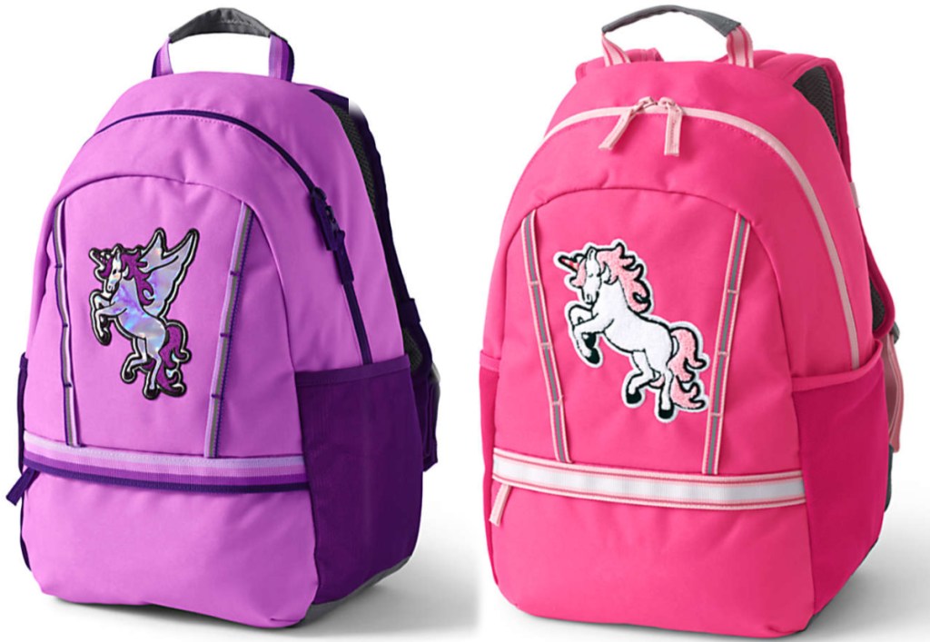 purple and pink unicorn bags