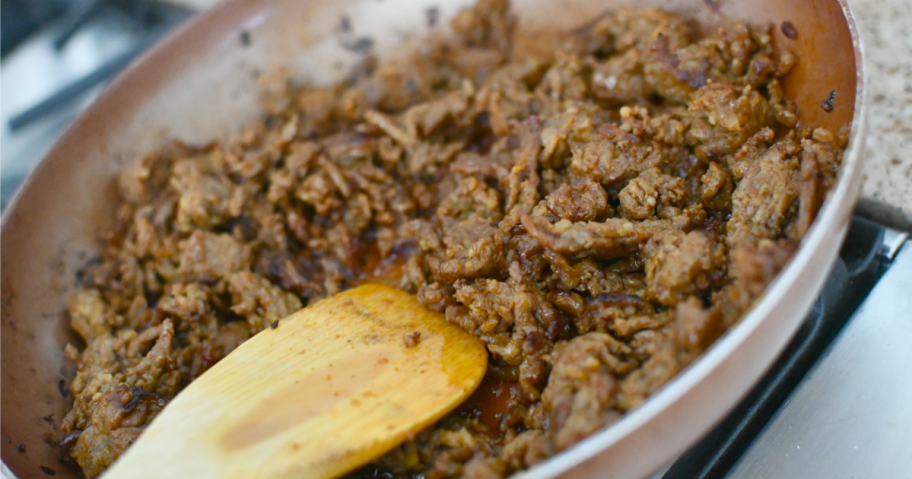 cooking chorizo on the stove 