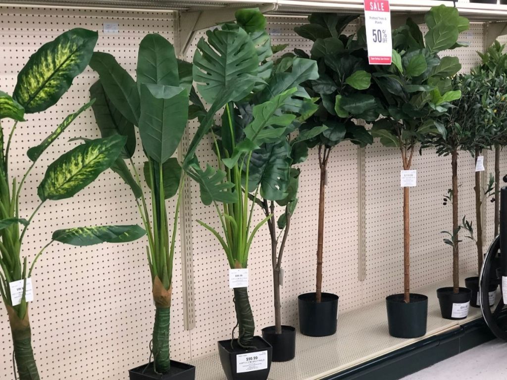 tall fake potted plants in store hobby lobby plant pots