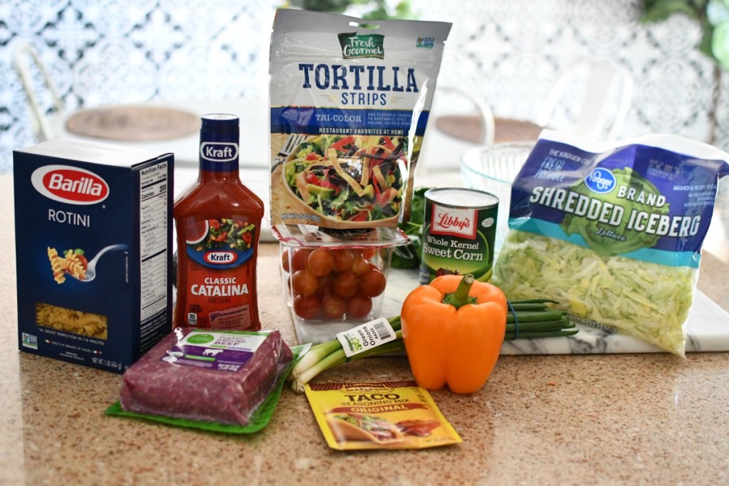 ingredients for taco pasta salad