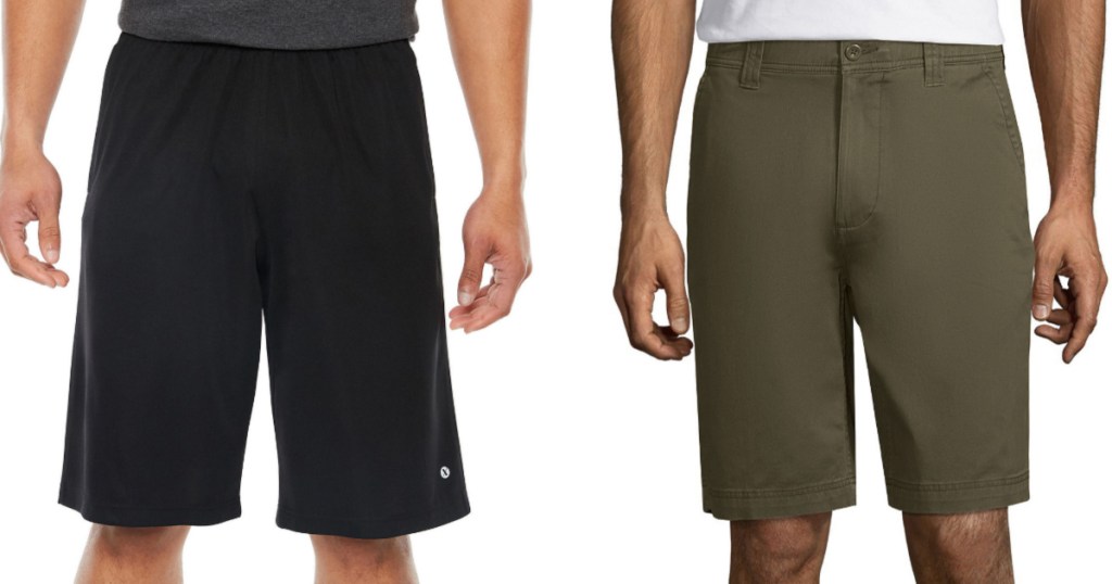 men wearing black and green shorts