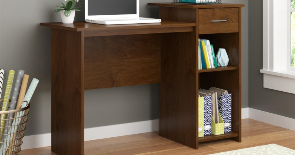 brown office desk