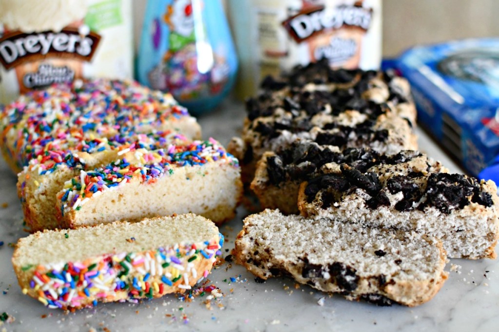 sliced ice cream loaf