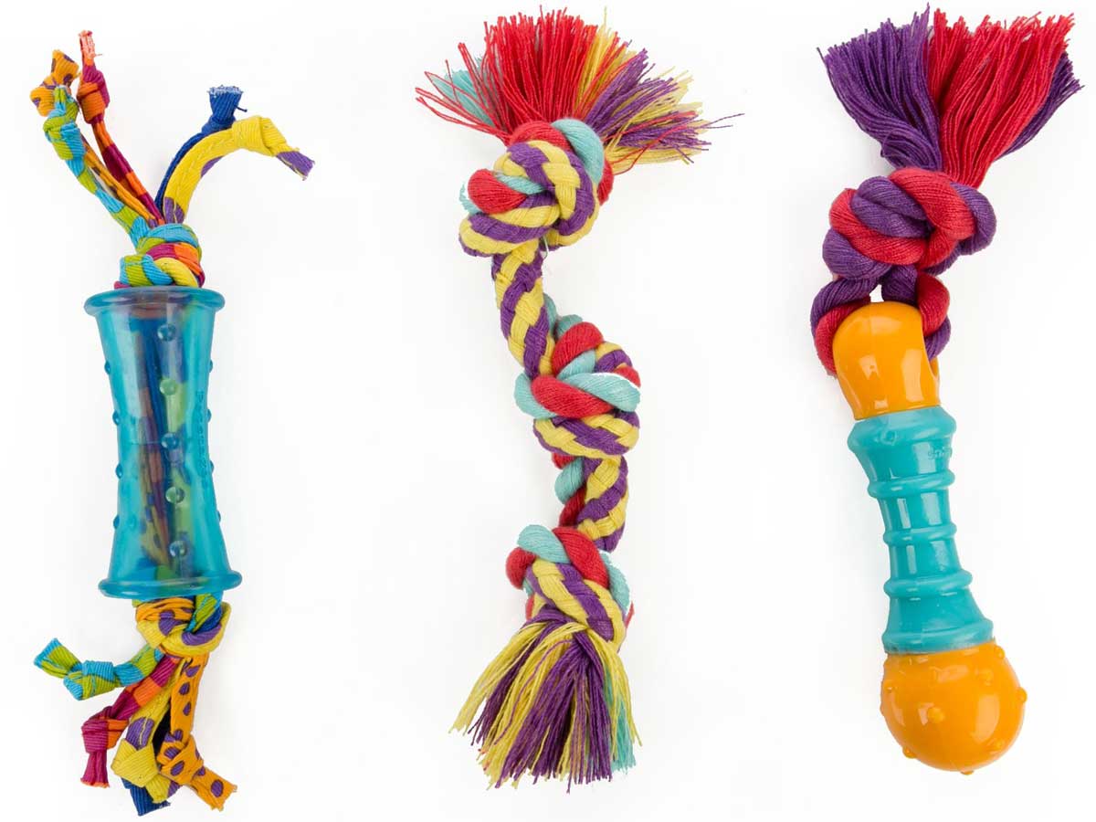 three dog toy ropes