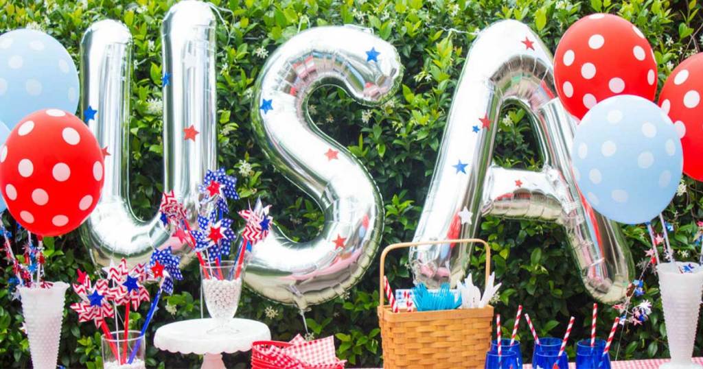 USA balloons for 4th of july party