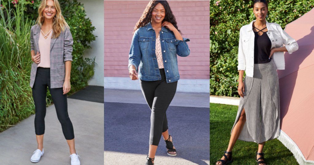 woman wearing crop pants with blazers