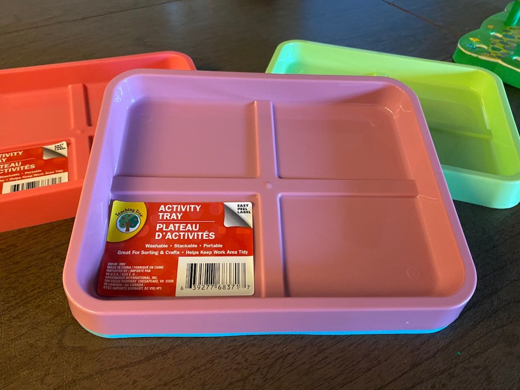 Activity Trays in different colors