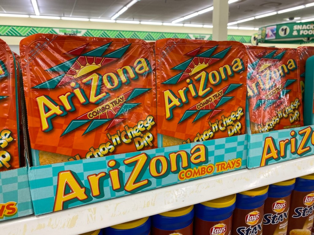 shelf with Arizona Nachos n Cheese Dip Combo Tray