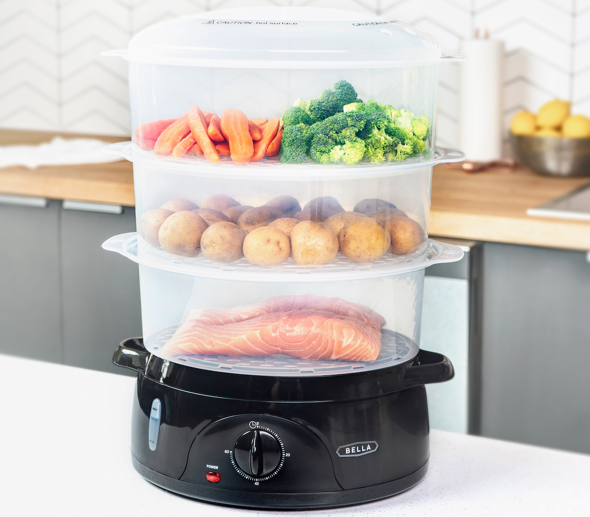 Bella 9.5-Quart 3-Tier Food Steamer