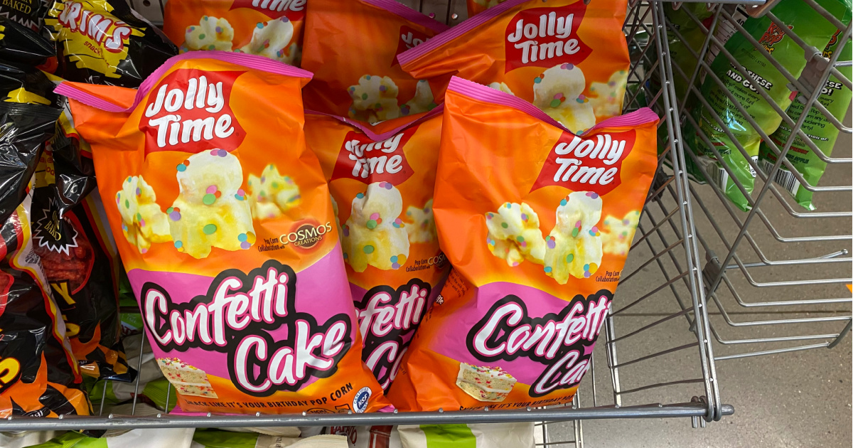 jolly time confetti cake popcorn at dollar tree