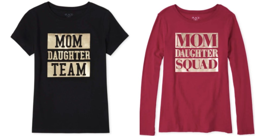 matching family tees for women black and maroon