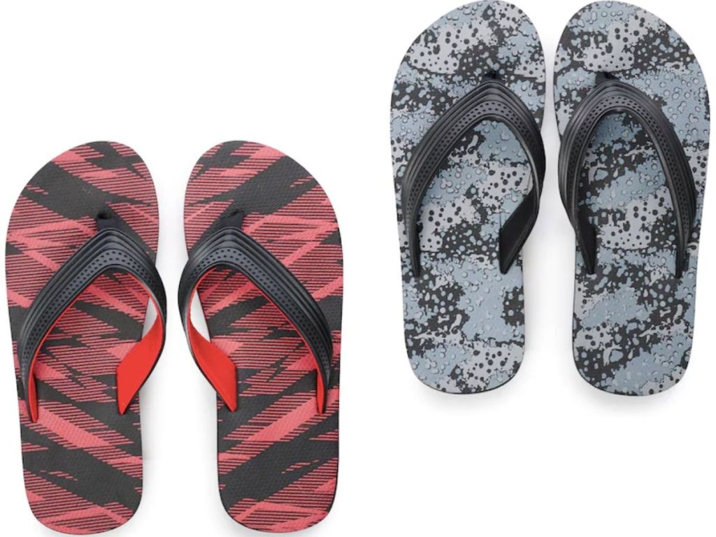 two pairs of boys flip flops 