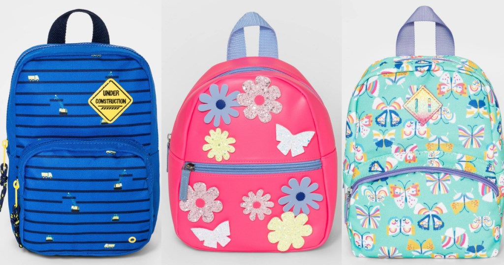 three different designed toddler backpacks