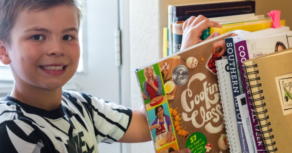 Boy with Cooking Class Cookbook