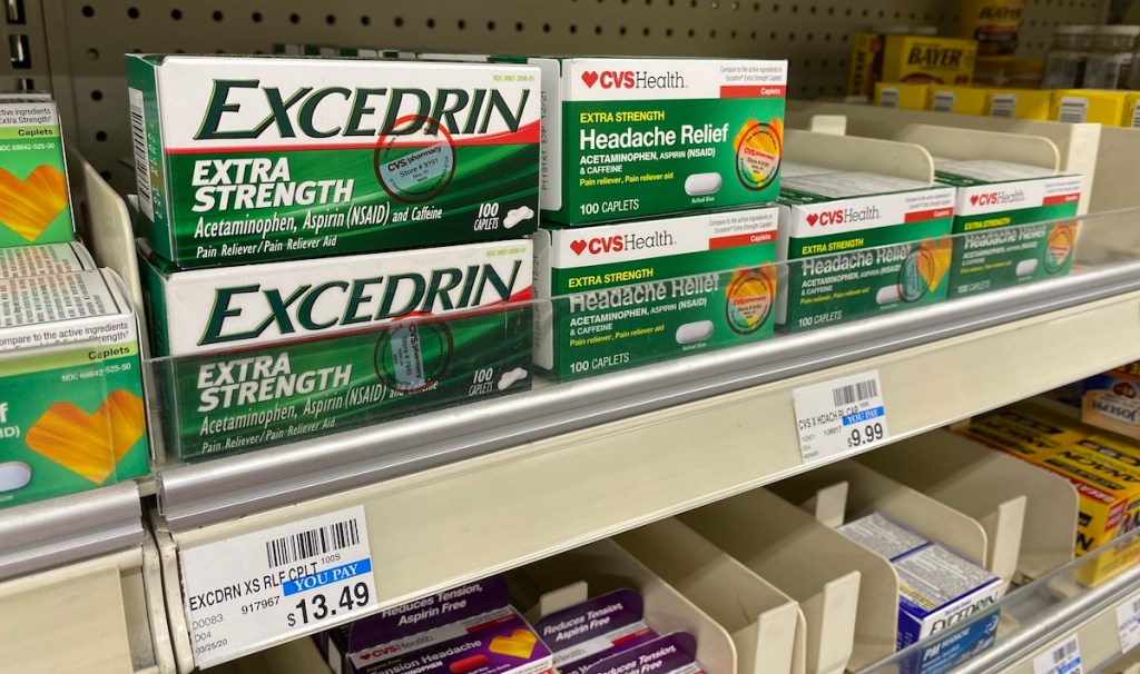 Excedrin on shelf at CVS