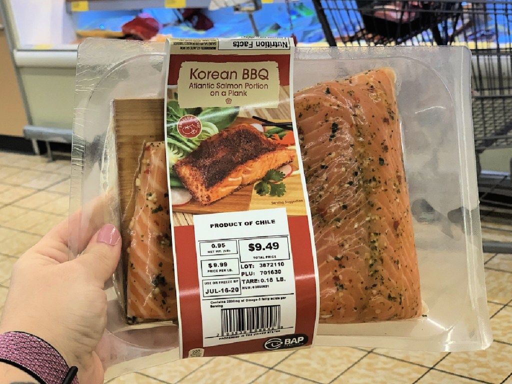 Fresh Korean BBQ or Asian Sesame Salmon on a Cedar Plank at ALDI