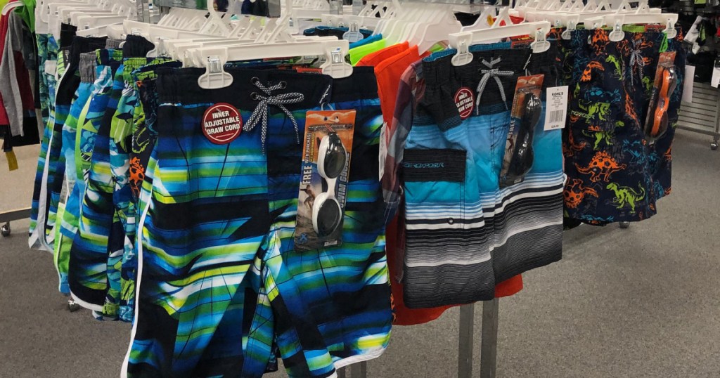 boys swim trunks with goggles at kohl's