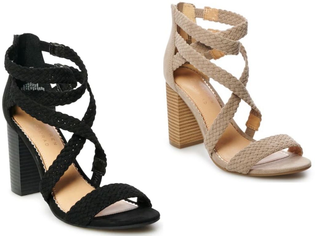 two women's high heel sandals